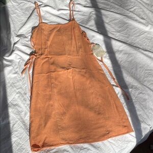 Altar'd State Peach Tie-Side Mini Dress